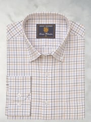 Brook Taverner Blue Tattersall Check 100% Cotton Shirt - Image 3 of 5