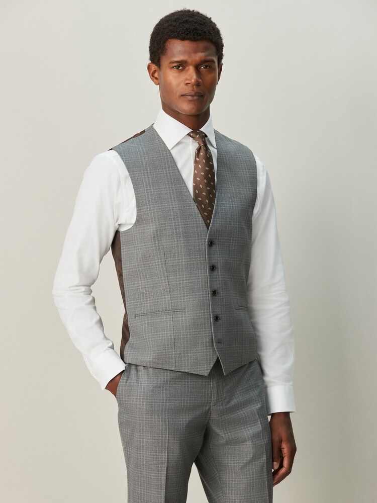 رمادي - بذلة مربعات: الصدرية - صورة 1 من 8 رمادي - بذلة مربعات: الصدرية - صورة 1 من 8