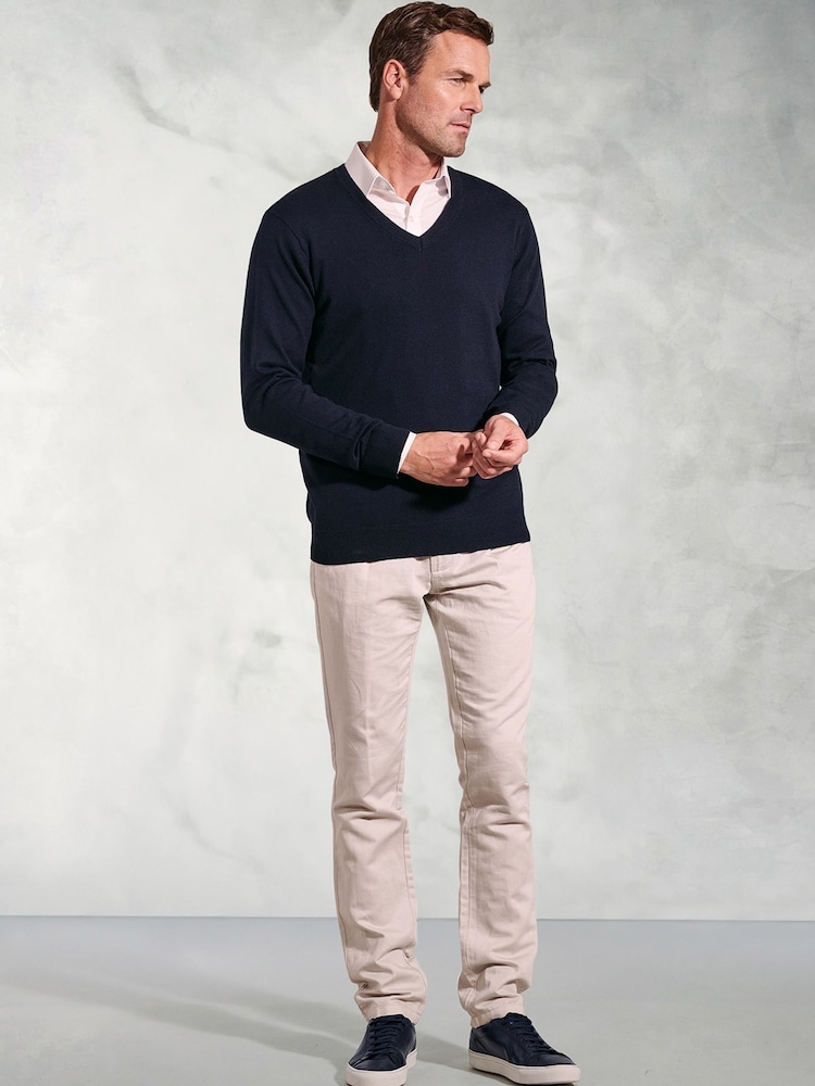 Brook Taverner Blue V-Neck Jumper - Image 2 of 3