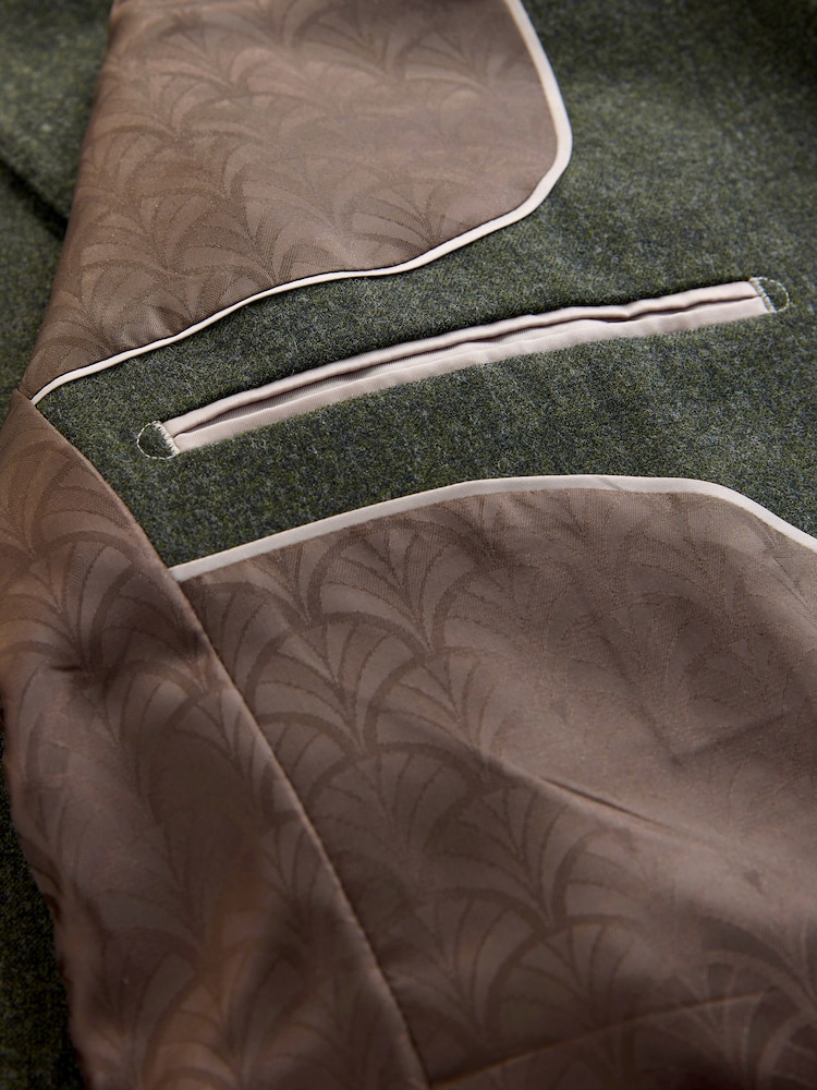 Green Tailored Fit Merino Wool Blend Suit Jacket - Image 11 of 11 Green Tailored Fit Merino Wool Blend Suit Jacket - Image 11 of 11