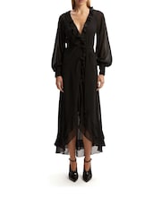 Bardot Black Kassia Ruffle Midi Dress - Image 1 of 4