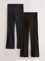 Black/Brown Smoothing Corduroy Bootcut Trousers 2 Pack - Image 1 of 11
