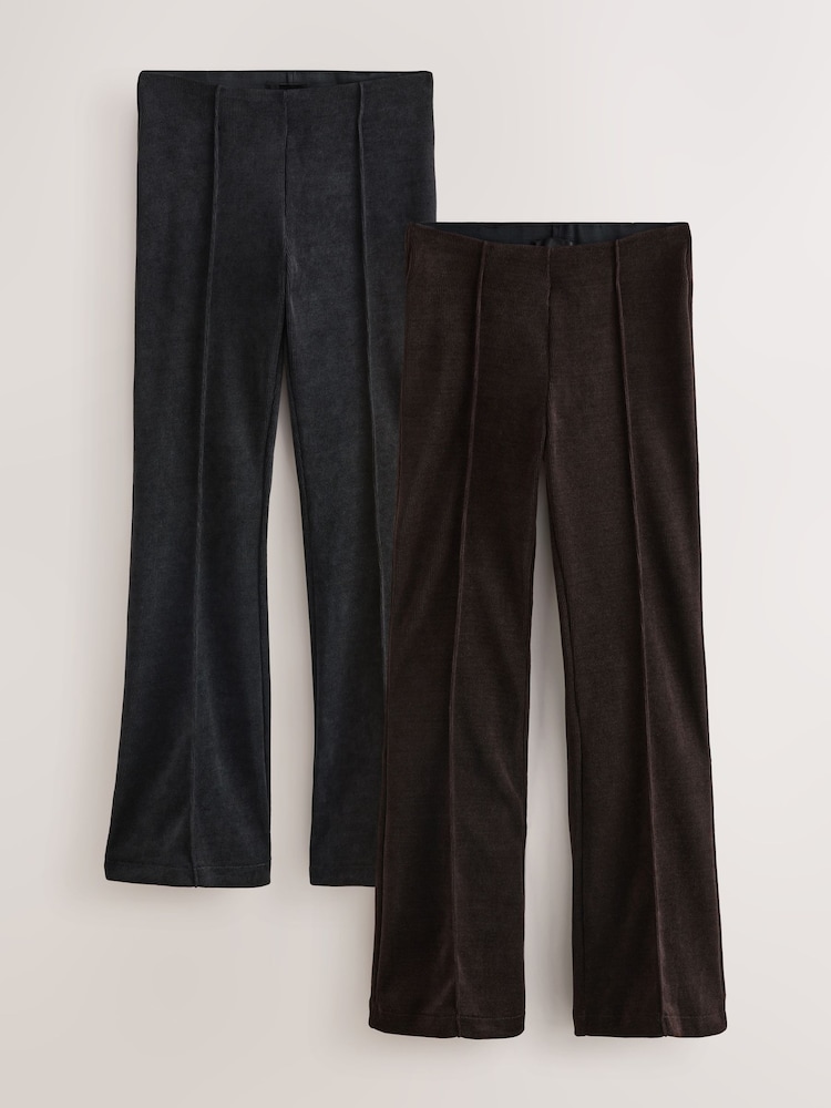 Black/Brown Smoothing Corduroy Bootcut Trousers 2 Pack - Image 1 of 11