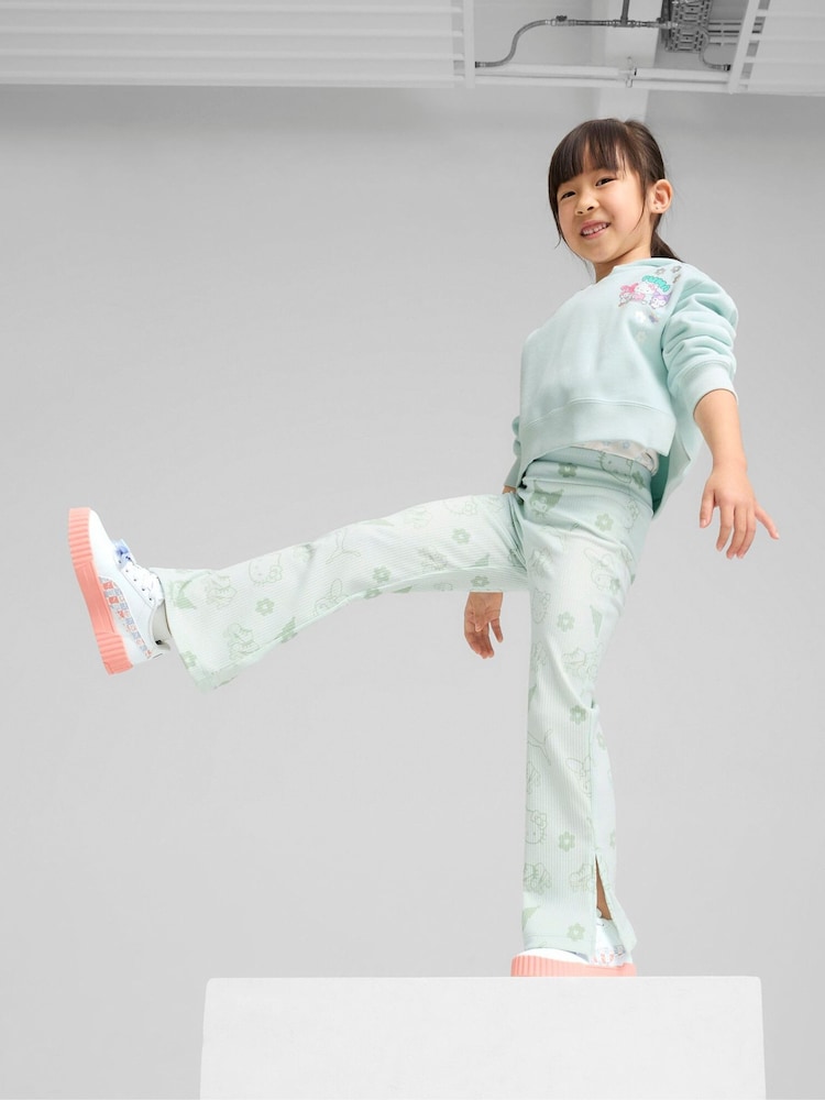 Puma Blue X Hello Kitty And Friends Kids Ribbed Flared Leggings - Image 1 of 4