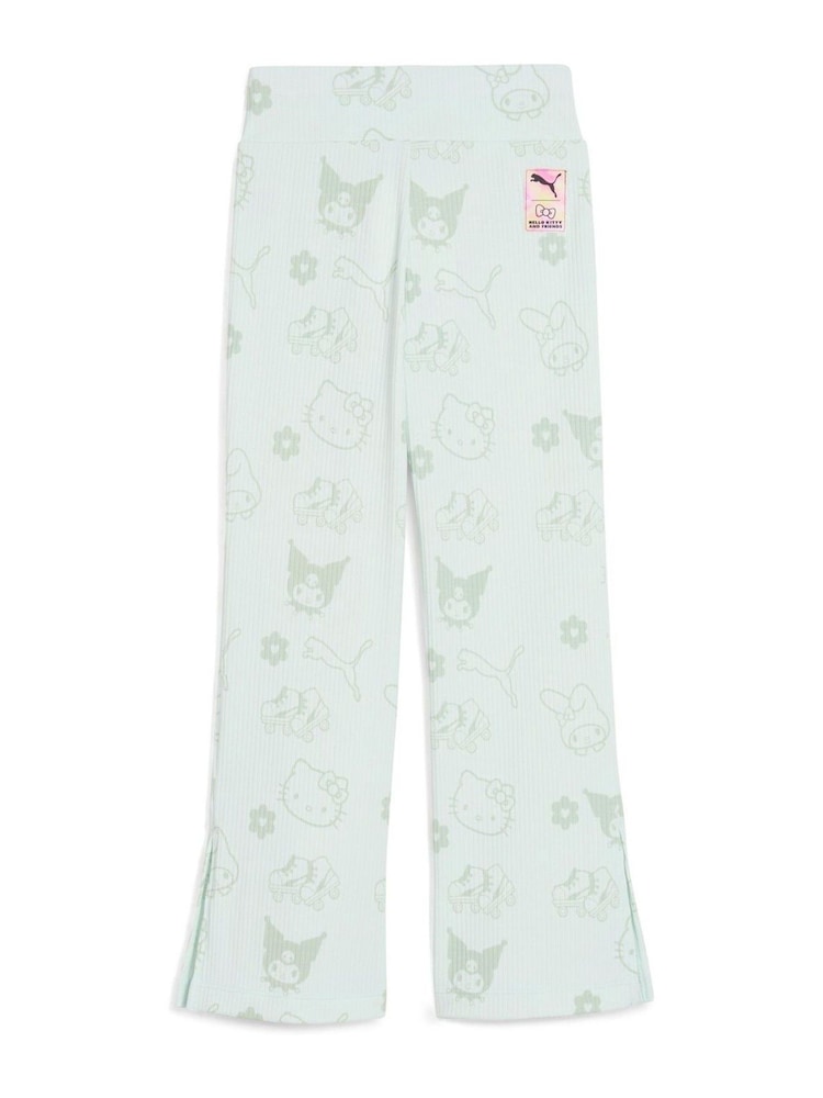 Puma Blue X Hello Kitty And Friends Kids Ribbed Flared Leggings - Image 4 of 4