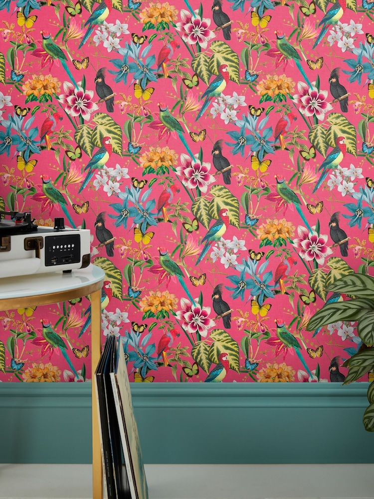 Graham & Brown Hot Pink Envy Paradiso A4 Wallpaper Sample - Image 4 of 4 Graham & Brown Hot Pink Envy Paradiso A4 Wallpaper Sample - Image 4 of 4