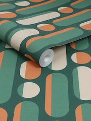 Graham & Brown Bottle Green Rust Envy Morse A4 Wallpaper Sample - Image 2 of 4