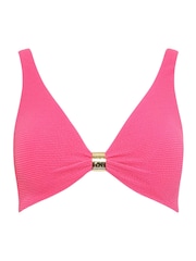 Star by Julien MacDonald Pink Textured Bikini Top - Image 1 of 2