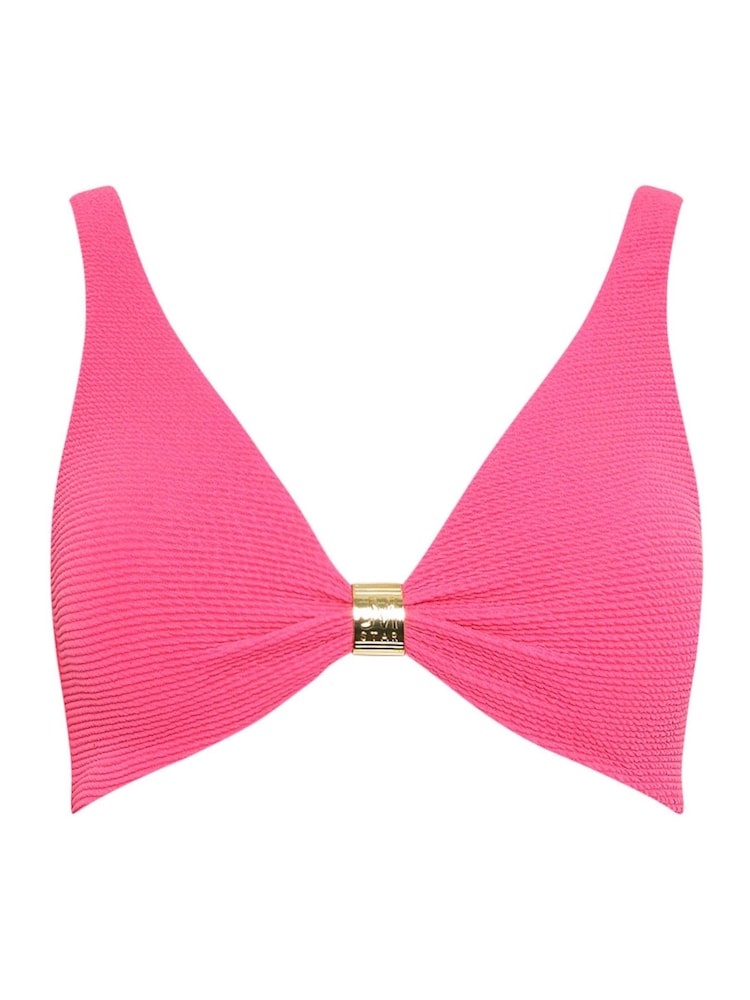 Star by Julien MacDonald Pink Textured Bikini Top - Image 1 of 2