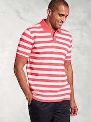 Brook Taverner Bold Stripe Pique 100% Cotton Polo Shirt - Image 1 of 3