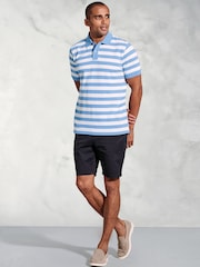 Brook Taverner Bold Stripe Pique 100% Cotton Polo Shirt - Image 2 of 3