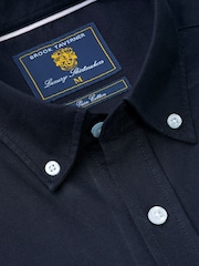 Brook Taverner Blue Cotton Oxford 100% Cotton Shirt - Image 3 of 4