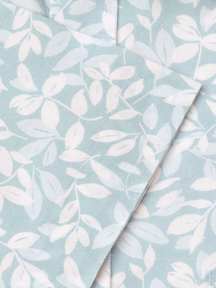 Brook Taverner Green Botanical Print 100% Cotton Slub Shirt - Image 4 of 4