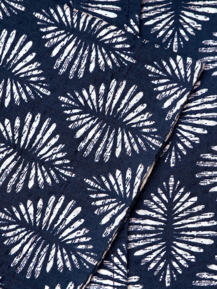 Brook Taverner Blue Geo Print 100% Cotton Shirt - Image 3 of 3