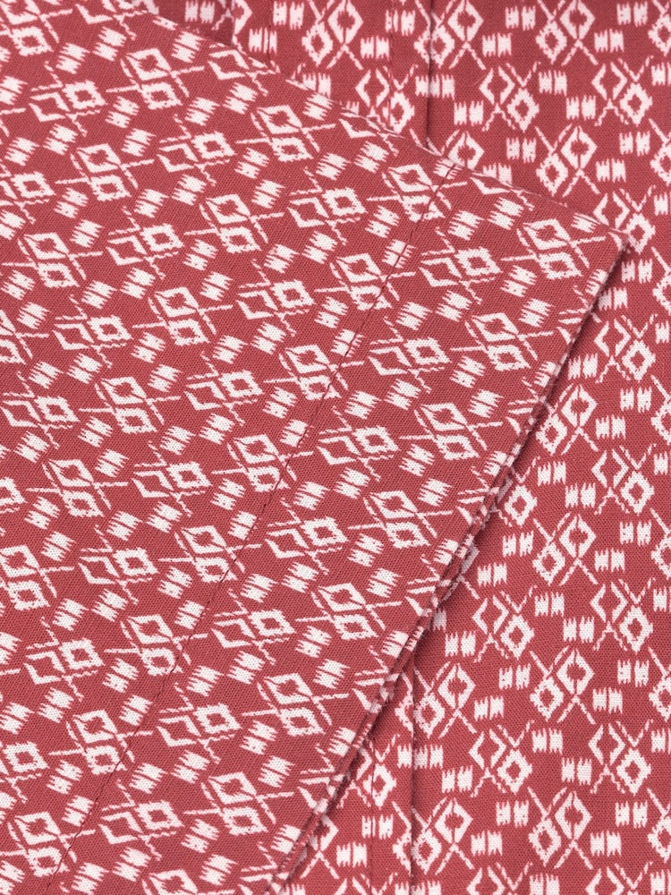 Brook Taverner Red Geo Print 100% Cotton Shirt - Image 3 of 3