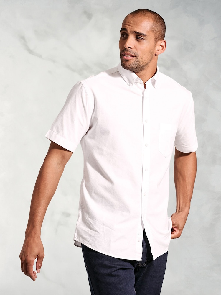 Brook Taverner White Cotton Oxford 100% Cotton Shirt - Image 1 of 4