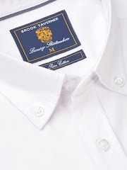 Brook Taverner White Cotton Oxford 100% Cotton Shirt - Image 3 of 4