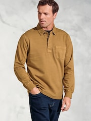 Brook Taverner Yellow Garment Dyed Cotton Rugby 100% Cotton Shirt - Image 1 of 3