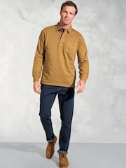 Brook Taverner Yellow Garment Dyed Cotton Rugby 100% Cotton Shirt - Image 2 of 3