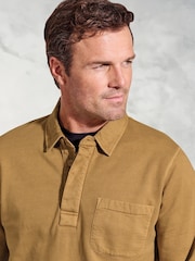 Brook Taverner Yellow Garment Dyed Cotton Rugby 100% Cotton Shirt - Image 3 of 3