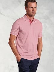 Brook Taverner 100% Cotton Fine Striped Jersey Polo Shirt - Image 1 of 3