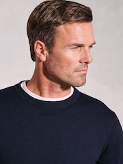 Brook Taverner Blue Crew Neck Jumper - Image 3 of 3