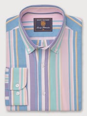 Brook Taverner Blue Check Oxford 100% Cotton Shirt - Image 2 of 3