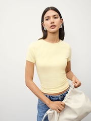 Lemon Yellow Slim Fit Short Sleeve Soft Touch Polyamide T-Shirt - Image 2 of 8