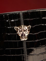 Lipsy Black Croc Effect Shopper Tote Bag - Image 2 of 6