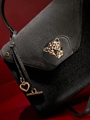 Lipsy Black Velvet Medium Top Handle Tote Bag - Image 2 of 5
