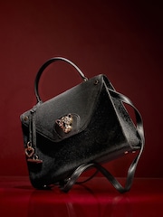 Lipsy Black Velvet Medium Top Handle Tote Bag - Image 3 of 5