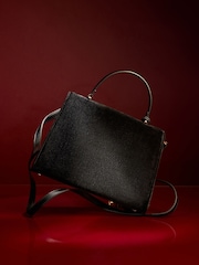 Lipsy Black Velvet Medium Top Handle Tote Bag - Image 5 of 5