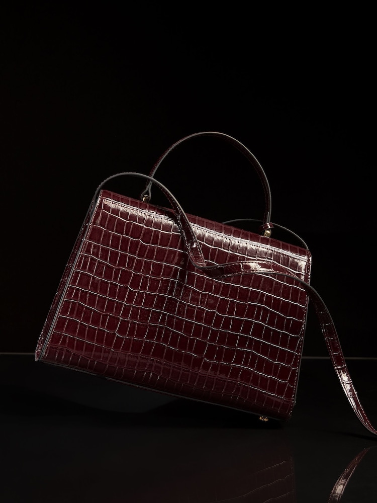 Lipsy Burgundy Red Medium Top Handle Tote Bag - Image 7 of 7