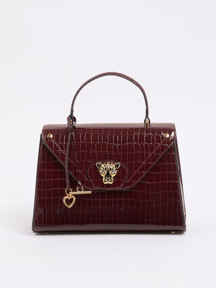 Lipsy Burgundy Red Medium Top Handle Tote Bag - Image 9 of 9 Lipsy Burgundy Red Medium Top Handle Tote Bag - Image 9 of 9