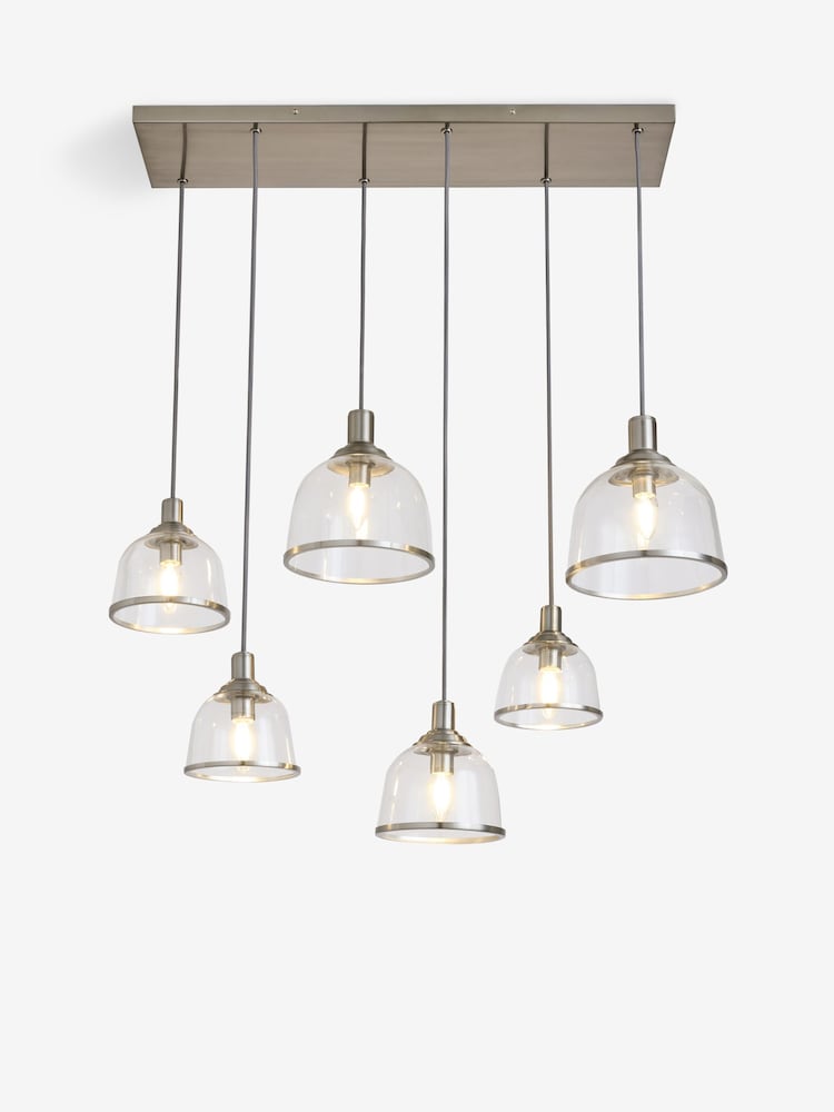 Brushed Nickel Gloucester 6 Light Pendant Ceiling Light - Image 4 of 4