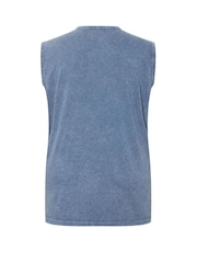 BadRhino Big & Tall Blue Acid Wash Skull 100% Cotton Vest - Image 2 of 2