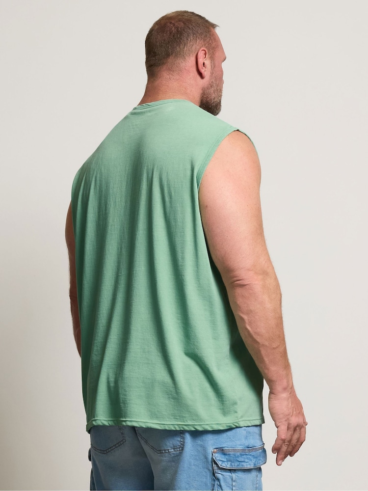 BadRhino Big & Tall Acid Wash Skull 100% Cotton Vest - صورة 2 من 5