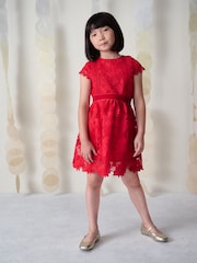 Red Lace Occasion Dress (3-16yrs) - Image 2 of 9