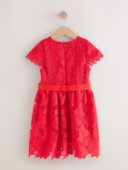 Red Lace Occasion Dress (3-16yrs) - Image 6 of 9