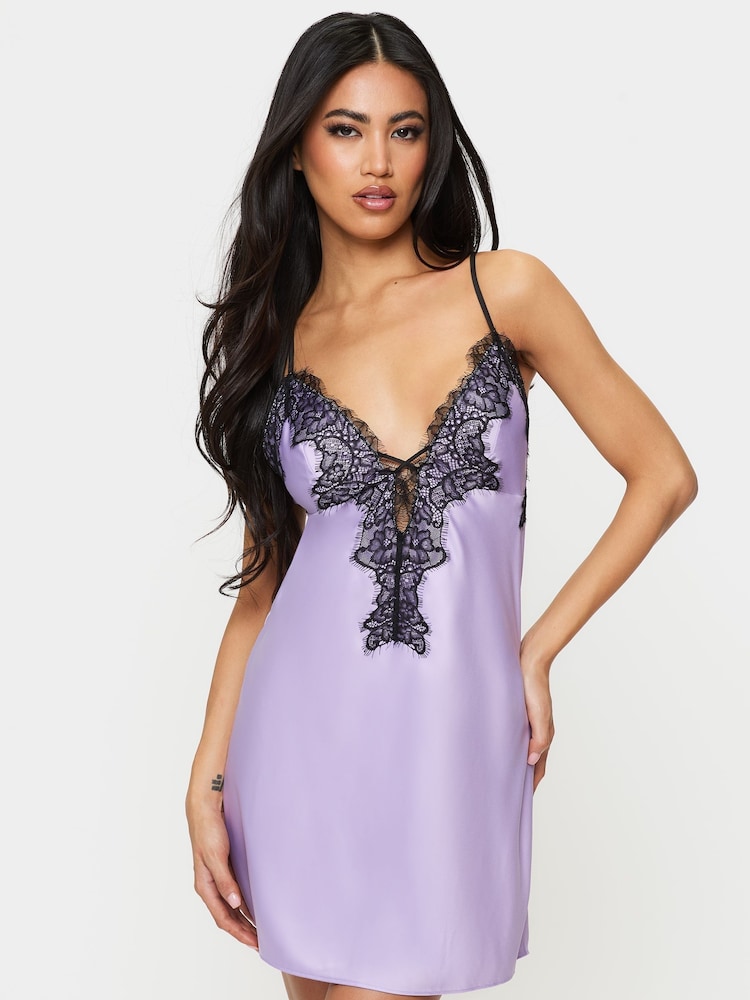 Ann Summers Purple Amara Satin Criss Cross Chemise - Image 1 of 4