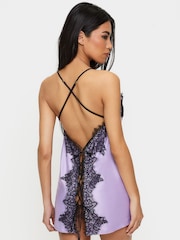 Ann Summers Purple Amara Satin Criss Cross Chemise - Image 2 of 4