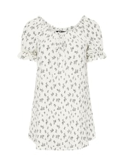 Blanco - Yours Curve Frill Neck A-Line Blouse - Imagen 5 de 5