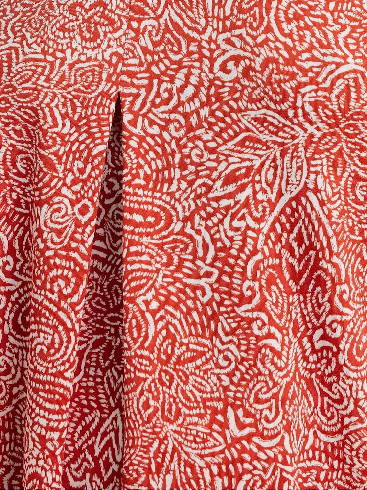 Yours Curve Orange Pleated Front Crepe Top - Image 5 of 5