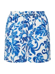 Yours Curve Blue Textured Drawstring Shorts - Image 1 of 1