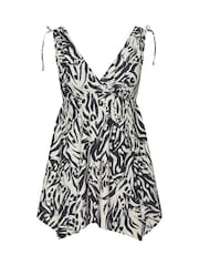Yours Curve Black Abstract Animal Print Swimdress - Image 5 of 6