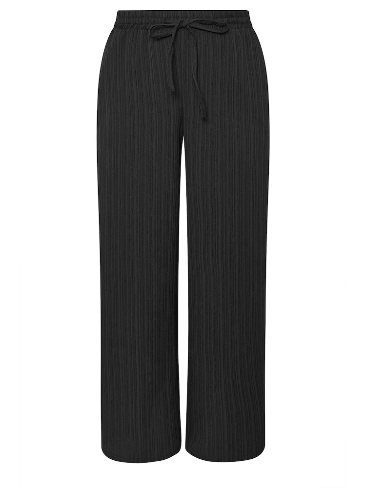 Yours Curve Black Crinkle Trousers - Image 5 of 5