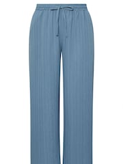Yours Curve Blue Crinkle Trousers - Image 5 of 5