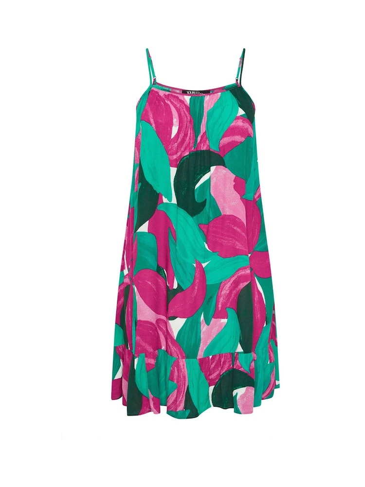 Yours Curve Green Crinkle Throw On Dress - Image 1 of 5