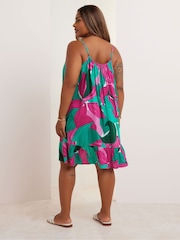 Yours Curve Green Crinkle Throw On Dress - Image 3 of 5