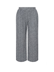 Yours Curve Black Crinkle Gingham Wide Leg Trousers - Image 5 of 5